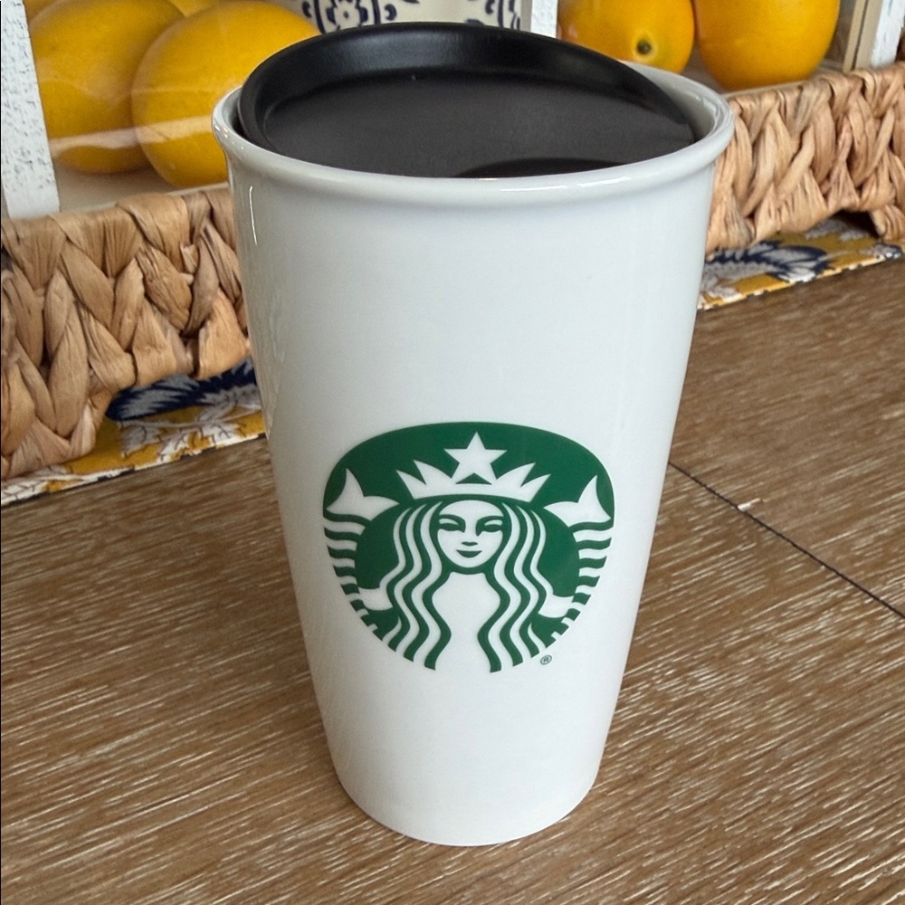 Starbucks White and Green Mug